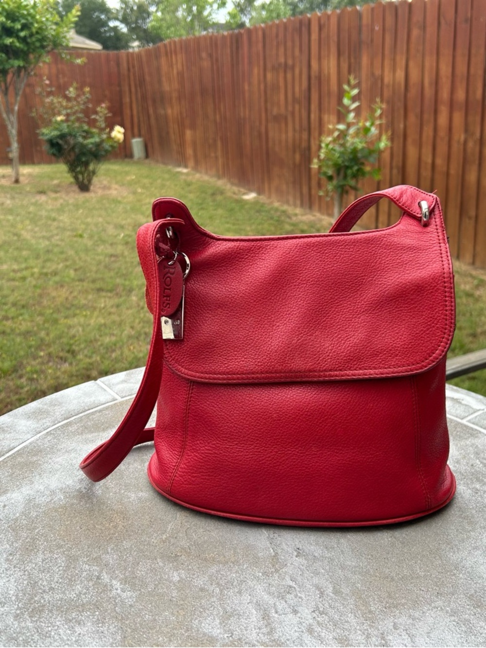 Rolfs Red Genuine Leather Shoulder Bag